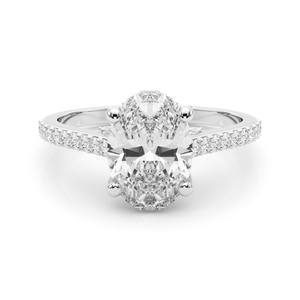Heirloom Center Oval Diamond Engagement Ring â€” 10K/14K Gold & Platinum