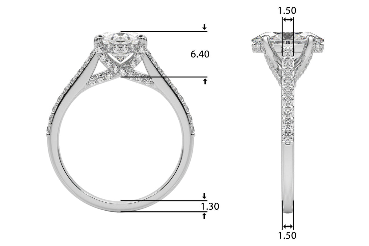 Heirloom Center Oval Diamond Engagement Ring â€” 10K/14K Gold & Platinum
