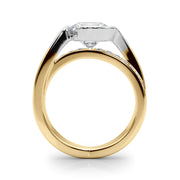Vintage-Inspired Sidestone Round Diamond Engagement Ring in 10K/14K gold and platinum with certified lab-grown or natural diamonds