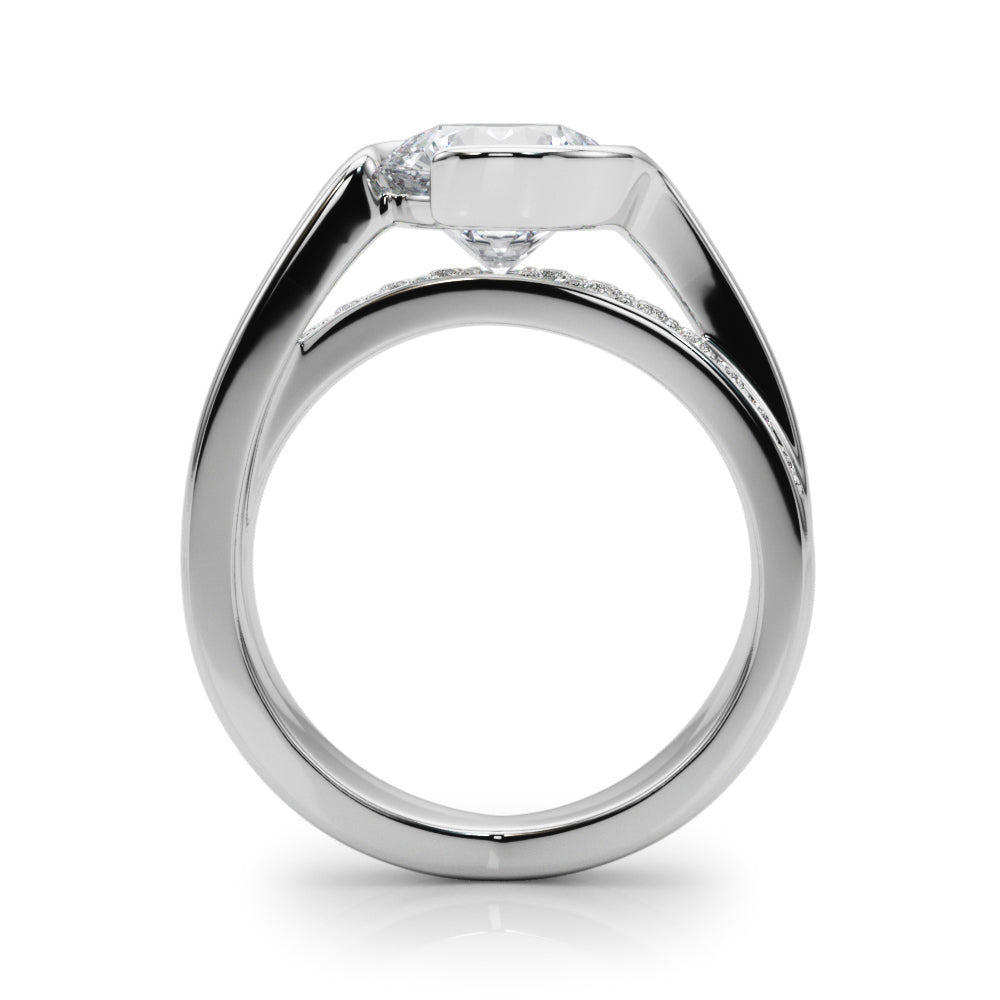 Vintage-Inspired Sidestone Round Diamond Engagement Ring in 10K/14K gold and platinum with certified lab-grown or natural diamonds
