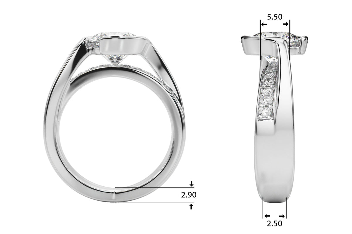 Vintage-Inspired Sidestone Round Diamond Engagement Ring in 10K/14K gold and platinum with certified lab-grown or natural diamonds