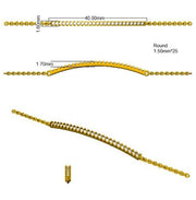 Solid Gold Natural Round Cut Diamond Curved Bar Bracelet for Women in 10K/14K gold and platinum with certified lab-grown or natural diamonds