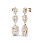 Gummy Luxury Gold Drop & Trilogy Diamond Earrings - 1.75ct to 2ct in 10K/14K gold and platinum with certified lab-grown or natural diamonds