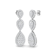 Gummy Luxury Gold Drop & Trilogy Diamond Earrings - 1.75ct to 2ct in 10K/14K gold and platinum with certified lab-grown or natural diamonds