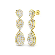 Gummy Luxury Gold Drop & Trilogy Diamond Earrings - 1.75ct to 2ct in 10K/14K gold and platinum with certified lab-grown or natural diamonds