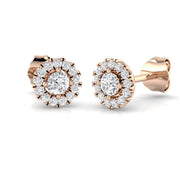 Halo Stud Earrings - 0.33 Carat Brilliant Round Diamond Sparkle in 10K/14K gold and platinum with certified lab-grown or natural diamonds