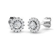 Halo Stud Earrings - 0.33 Carat Brilliant Round Diamond Sparkle in 10K/14K gold and platinum with certified lab-grown or natural diamonds