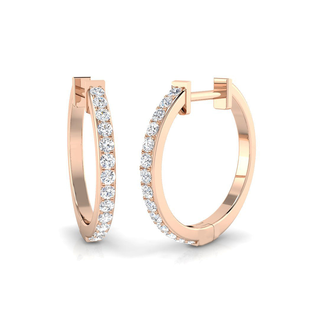 Hoop Earrings 0.33 Ct Lab/Natural Diamond in 10K/14K gold and platinum with certified lab-grown or natural diamonds