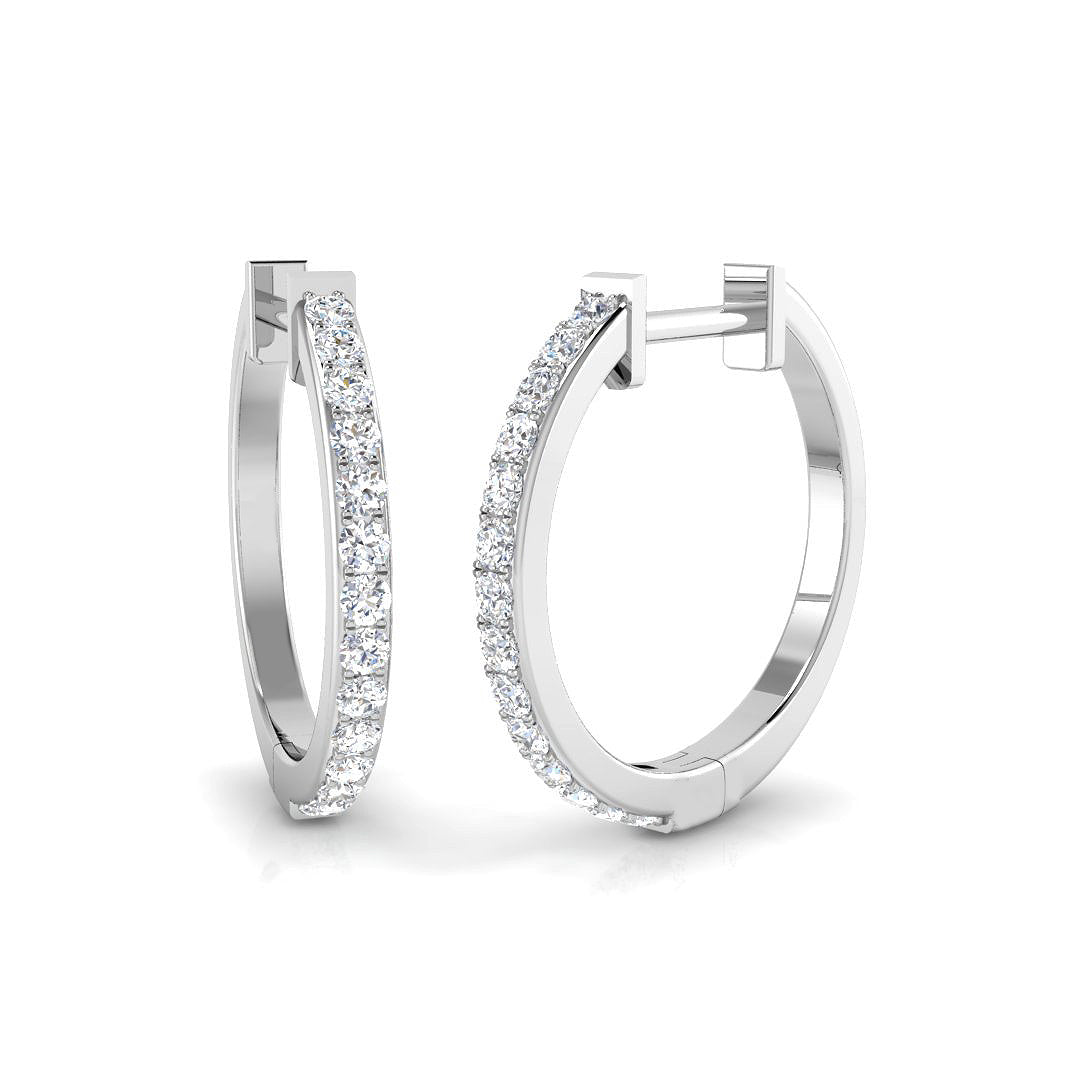 Hoop Earrings 0.33 Ct Lab/Natural Diamond in 10K/14K gold and platinum with certified lab-grown or natural diamonds