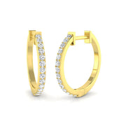 Hoop Earrings 0.33 Ct Lab/Natural Diamond in 10K/14K gold and platinum with certified lab-grown or natural diamonds