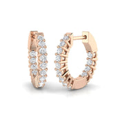 0.50 Ct Round Diamond Hoop Earrings in 10K/14K gold and platinum with certified lab-grown or natural diamonds