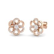 Stunning 0.20Ct Diamond Flower Stud Earrings in in 10K/14K gold and platinum with certified lab-grown or natural diamonds