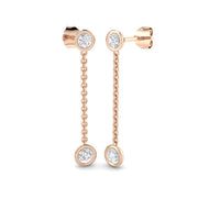 Daffy Gold Drop & Trilogy Diamond Earrings - 0.5ct Luxury Jewelry in 10K/14K gold and platinum with certified lab-grown or natural diamonds