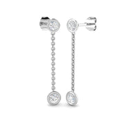 Daffy Gold Drop & Trilogy Diamond Earrings - 0.5ct Luxury Jewelry in 10K/14K gold and platinum with certified lab-grown or natural diamonds