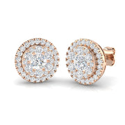 Cluster Diamond Stud Earrings in 10K/14K gold and platinum with certified lab-grown or natural diamonds