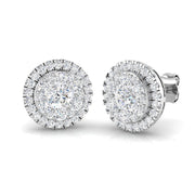 Cluster Diamond Stud Earrings in 10K/14K gold and platinum with certified lab-grown or natural diamonds