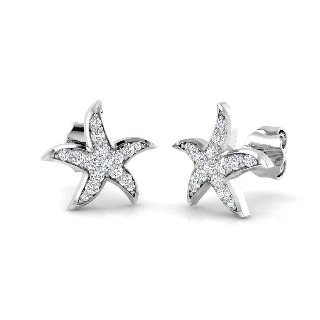 Elegant Gold Star Diamond Earrings - 0.2ct to 0.25ct Luxe Jewelry in 10K/14K gold and platinum with certified lab-grown or natural diamonds