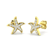 Elegant Gold Star Diamond Earrings - 0.2ct to 0.25ct Luxe Jewelry in 10K/14K gold and platinum with certified lab-grown or natural diamonds