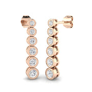Cress Luxury Gold Drop & Trilogy Diamond Earrings in 10K/14K gold and platinum with certified lab-grown or natural diamonds