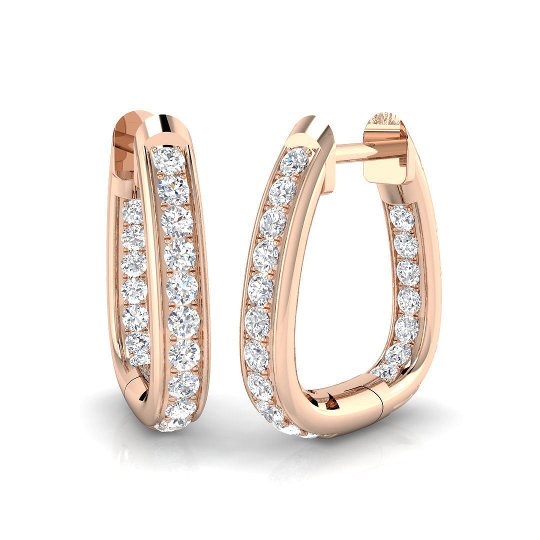 Hoop Earrings 0.5 Ct Round Diamond in 10K/14K gold and platinum with certified lab-grown or natural diamonds
