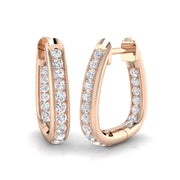Hoop Earrings 0.5 Ct Round Diamond in 10K/14K gold and platinum with certified lab-grown or natural diamonds