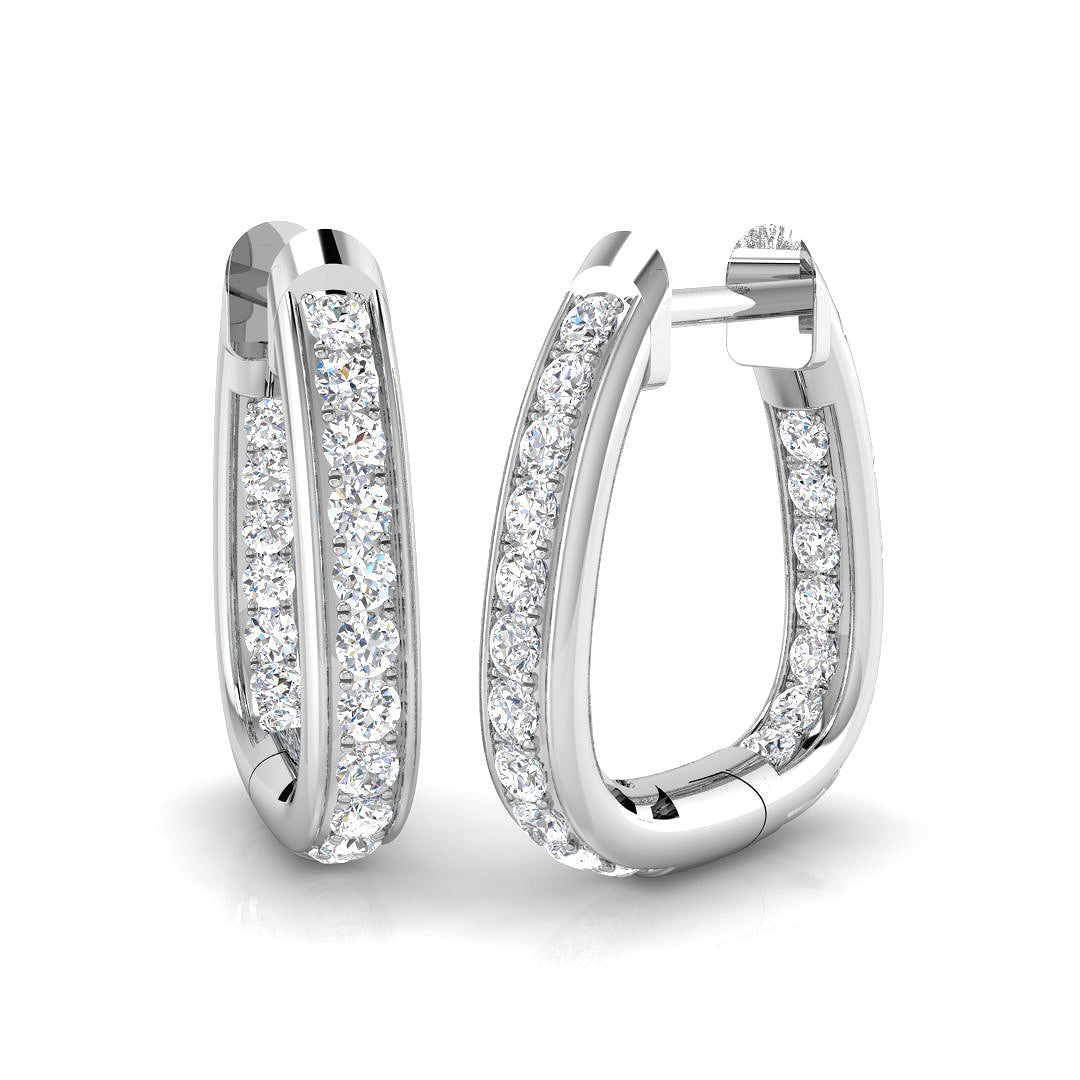 Hoop Earrings 0.5 Ct Round Diamond in 10K/14K gold and platinum with certified lab-grown or natural diamonds