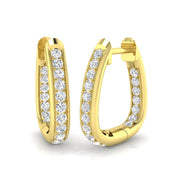 Hoop Earrings 0.5 Ct Round Diamond in 10K/14K gold and platinum with certified lab-grown or natural diamonds