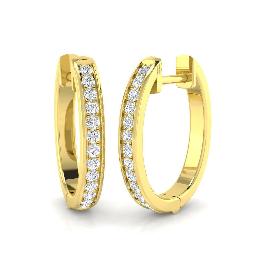 Hoop Earrings 0.25 Ct Round Diamond in 10K/14K gold and platinum with certified lab-grown or natural diamonds