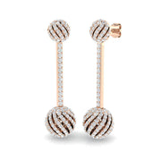 Trofy 2ct Gold Drop & Trilogy Diamond Earrings - Luxurious Elegance in 10K/14K gold and platinum with certified lab-grown or natural diamonds