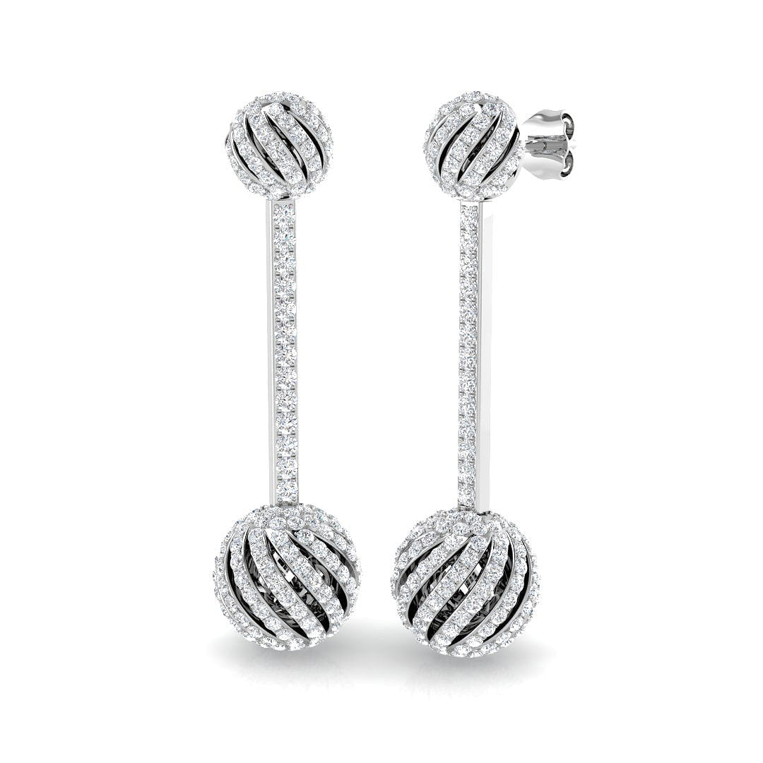 Trofy 2ct Gold Drop & Trilogy Diamond Earrings - Luxurious Elegance in 10K/14K gold and platinum with certified lab-grown or natural diamonds