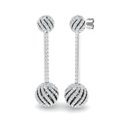 Trofy 2ct Gold Drop & Trilogy Diamond Earrings - Luxurious Elegance in 10K/14K gold and platinum with certified lab-grown or natural diamonds