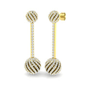 Trofy 2ct Gold Drop & Trilogy Diamond Earrings - Luxurious Elegance in 10K/14K gold and platinum with certified lab-grown or natural diamonds