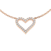 Heart Shaped Diamond Necklace in 10K/14K gold and platinum with certified lab-grown or natural diamonds