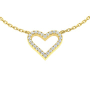 Heart Shaped Diamond Necklace in 10K/14K gold and platinum with certified lab-grown or natural diamonds