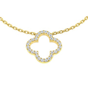 Four-Leaf Diamond Pendant Necklace 0.15ct Diamond Gold in 10K/14K gold and platinum with certified lab-grown or natural diamonds