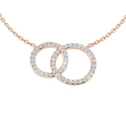 Interlocking Diamond Circles Pendant in 10K/14K gold and platinum with certified lab-grown or natural diamonds