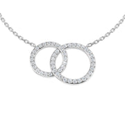 Interlocking Diamond Circles Pendant in 10K/14K gold and platinum with certified lab-grown or natural diamonds