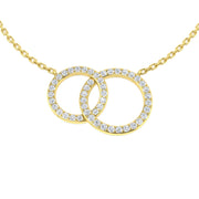 Interlocking Diamond Circles Pendant in 10K/14K gold and platinum with certified lab-grown or natural diamonds