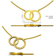 Interlocking Diamond Circles Pendant in 10K/14K gold and platinum with certified lab-grown or natural diamonds