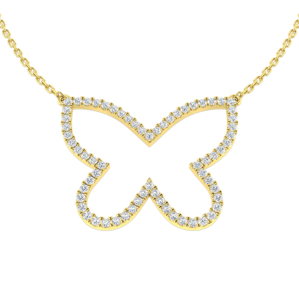 Diamond Butterfly Pendant Available in 0.50Carat in 10K/14K gold and platinum with certified lab-grown or natural diamonds