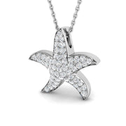 Starfish Diamond Pendant Necklace 0.25ct to 0.75ct Gold (Without Chain) in 10K/14K gold and platinum with certified lab-grown or natural diamonds