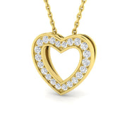 Heart-Shaped Pave Diamond Pendant in 10K/14K gold and platinum with certified lab-grown or natural diamonds