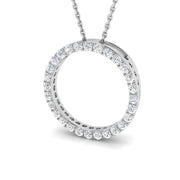 Diamond Circle Pendant in 10K/14K gold and platinum with certified lab-grown or natural diamonds
