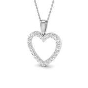 Heart Round Cut Diamond Pendant in 10K/14K gold and platinum with certified lab-grown or natural diamonds