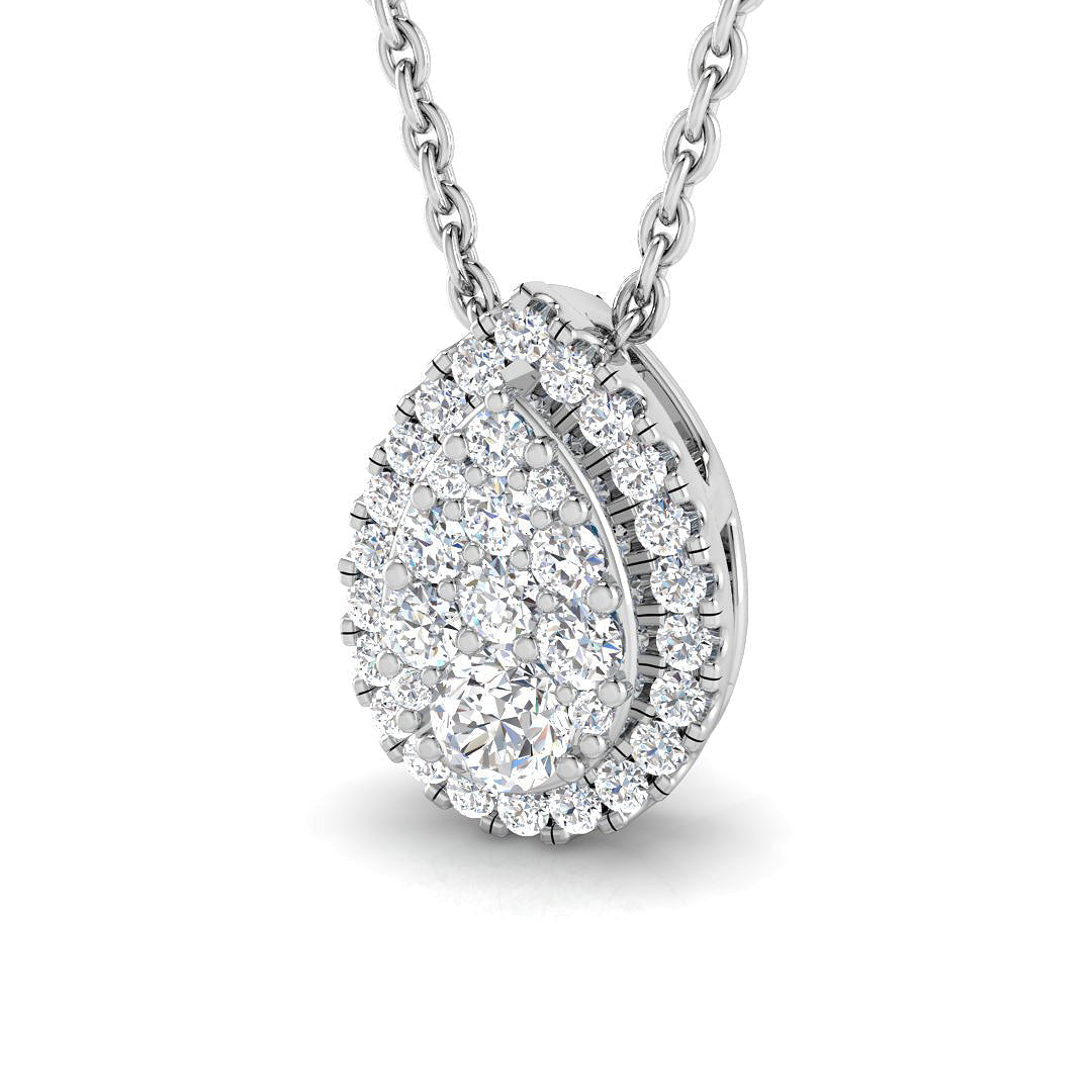 Pear-Shaped Diamond Pendant Necklace with Lab-Grown Diamonds Without Chain in 10K/14K gold and platinum with certified lab-grown or natural diamonds