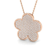 Diamond Flower Pendant Necklace0.75ct Gold(Without Chain ) in 10K/14K gold and platinum with certified lab-grown or natural diamonds