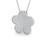 Diamond Flower Pendant Necklace0.75ct Gold(Without Chain ) in 10K/14K gold and platinum with certified lab-grown or natural diamonds