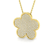 Diamond Flower Pendant Necklace0.75ct Gold(Without Chain ) in 10K/14K gold and platinum with certified lab-grown or natural diamonds