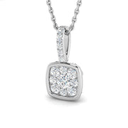 Square Diamond Pendant Necklace in 10K/14K gold and platinum with certified lab-grown or natural diamonds