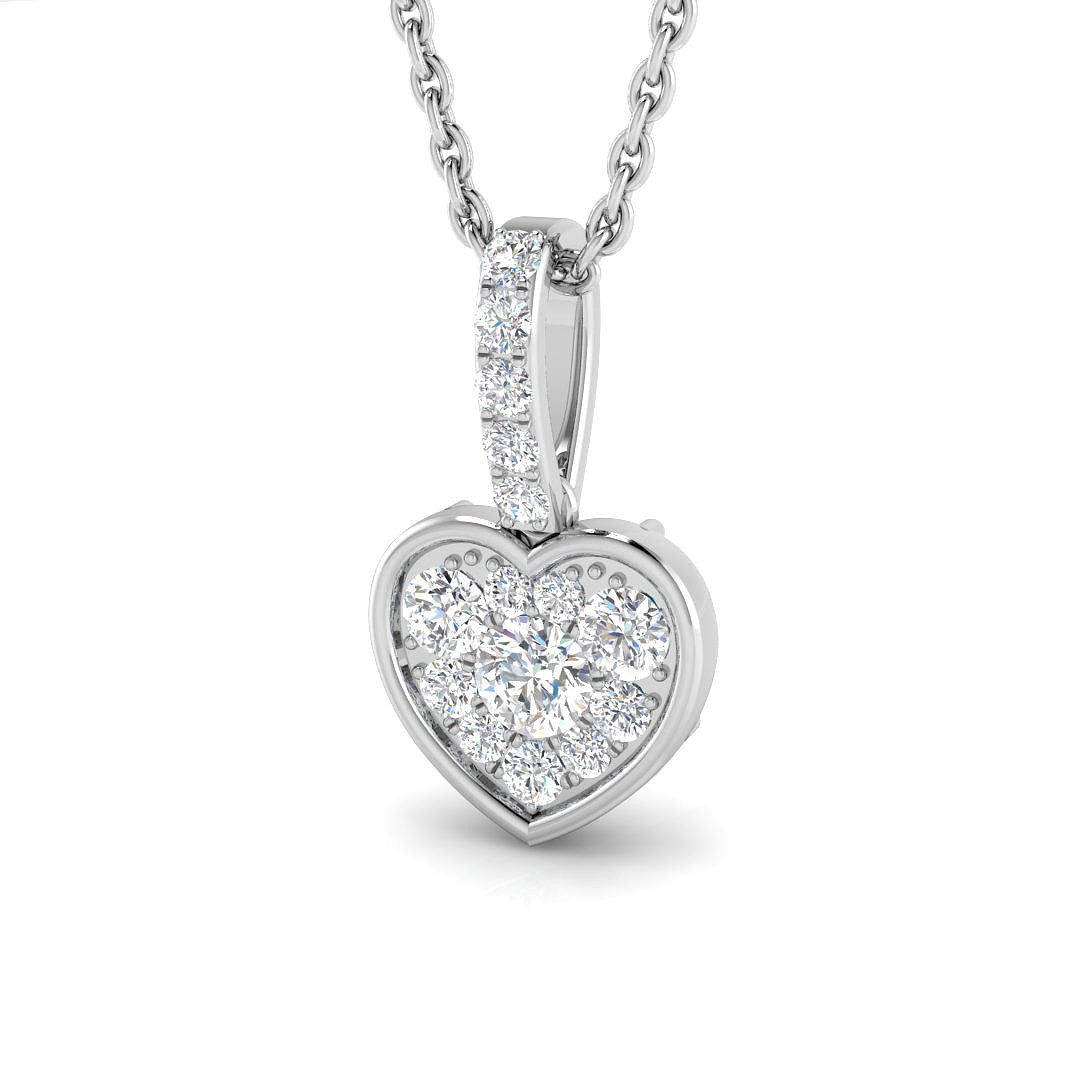 Heart Diamond Pendant Necklace in 10K/14K gold and platinum with certified lab-grown or natural diamonds